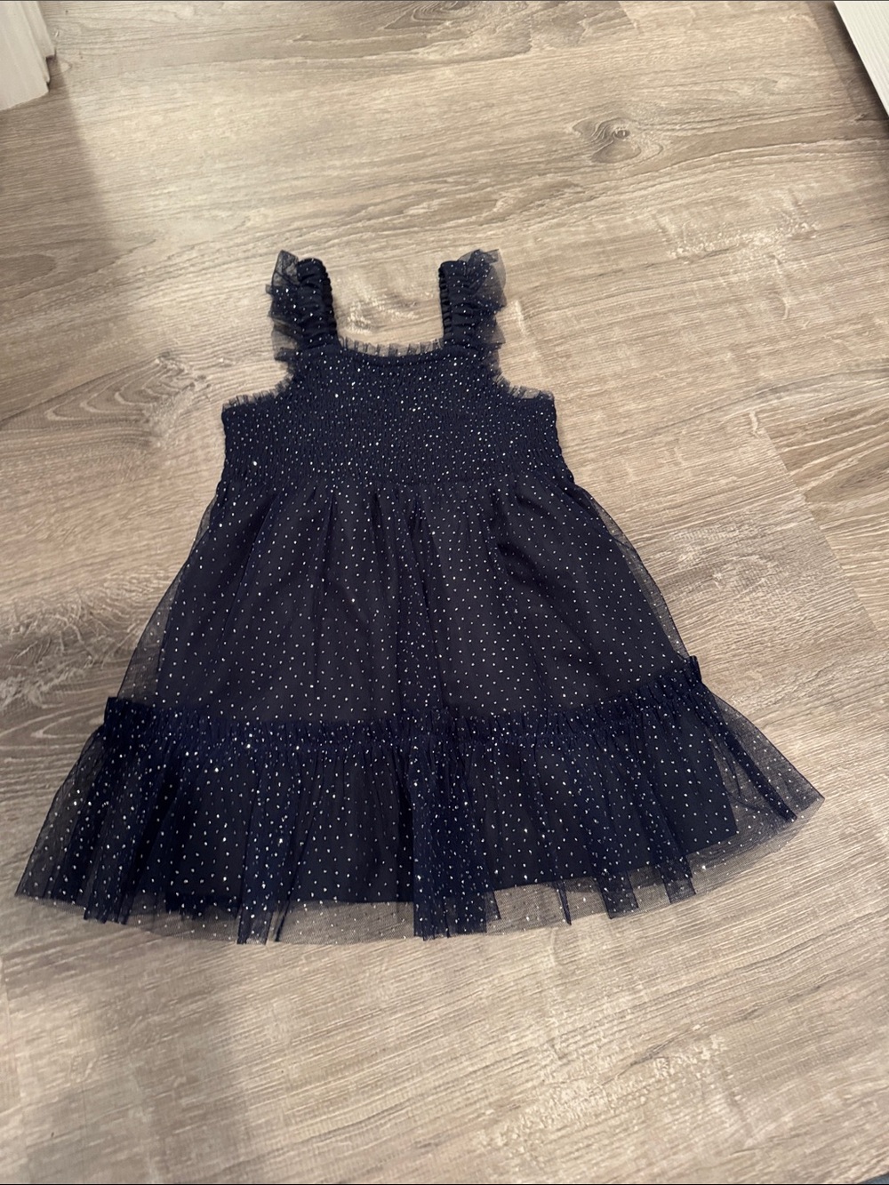 Crewcuts Navy Blue Sparkle Tulle Dress